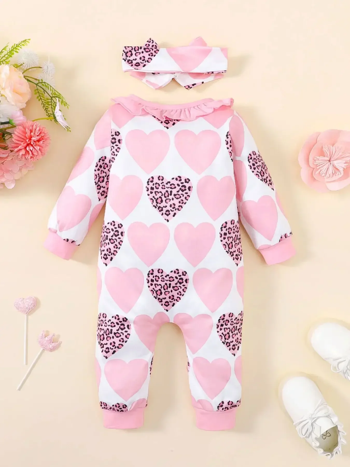 Winter Newborn Infant Baby Boys Romper Bear Print Long Sleeve Button Up Front Rompers Kids Onepiece Soft Fashion Baby Clothing