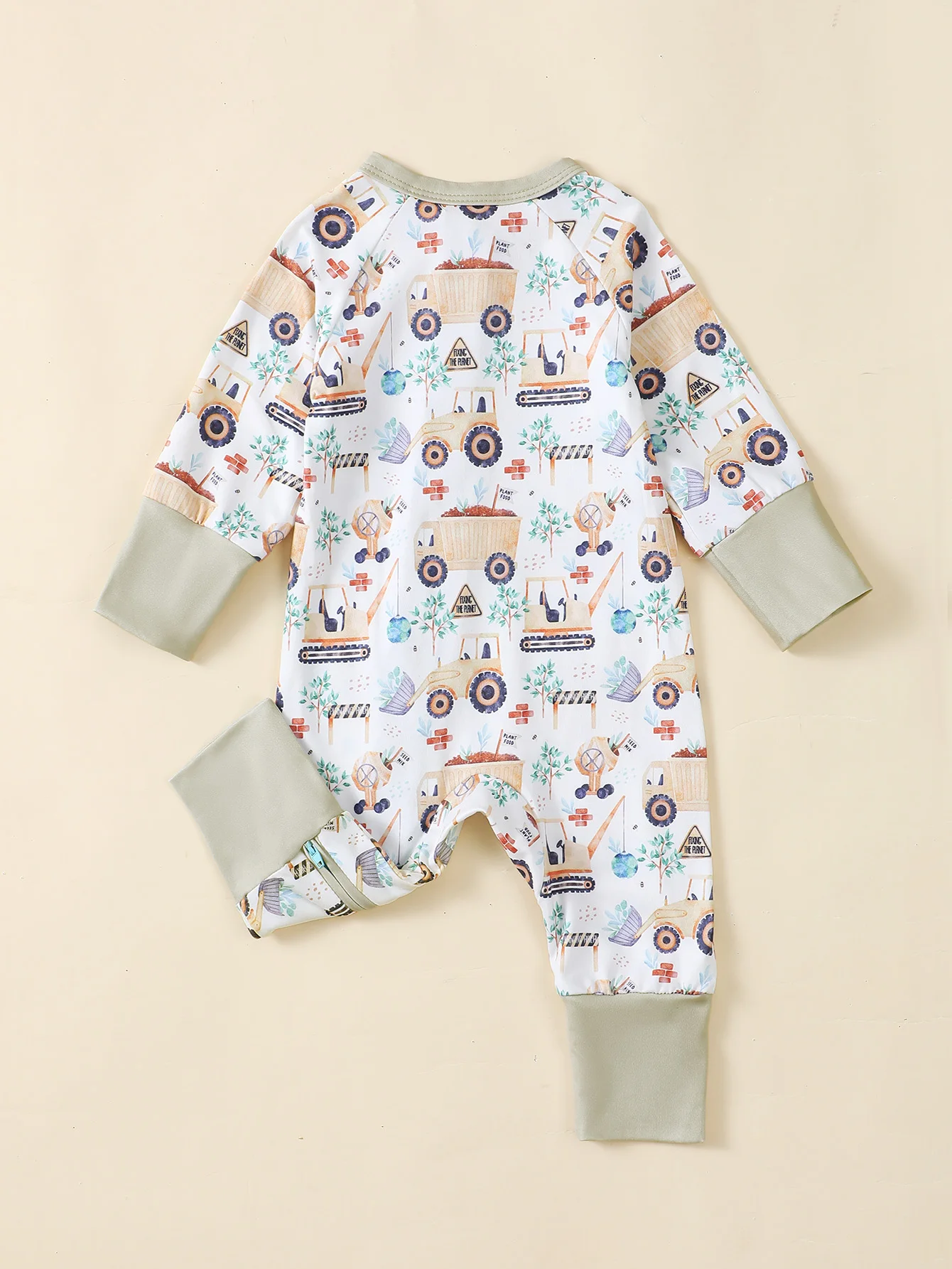 Winter Newborn Infant Baby Boys Romper Bear Print Long Sleeve Button Up Front Rompers Kids Onepiece Soft Fashion Baby Clothing