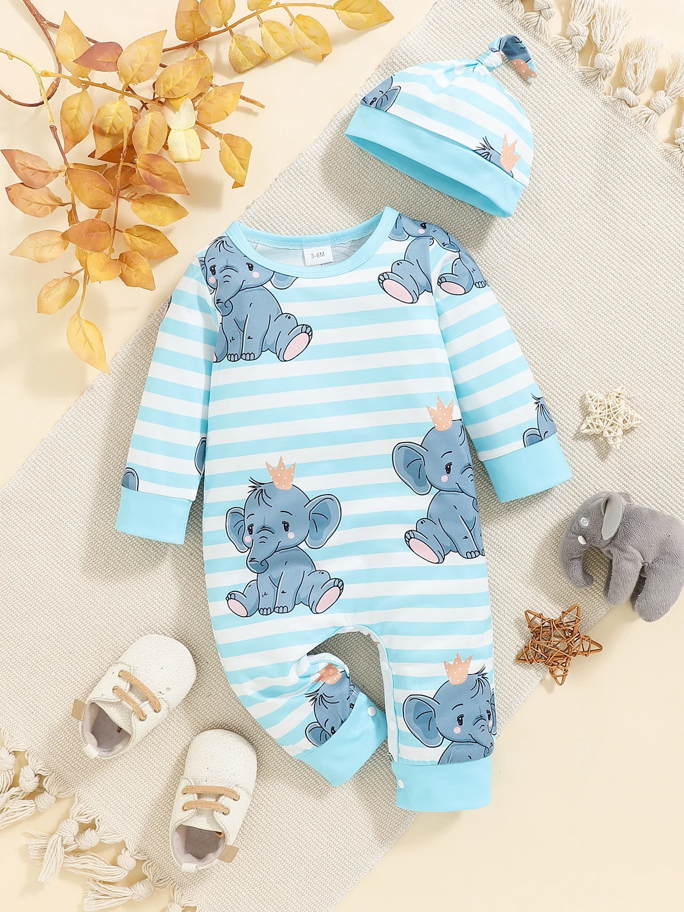 Winter Newborn Infant Baby Boys Romper Bear Print Long Sleeve Button Up Front Rompers Kids Onepiece Soft Fashion Baby Clothing