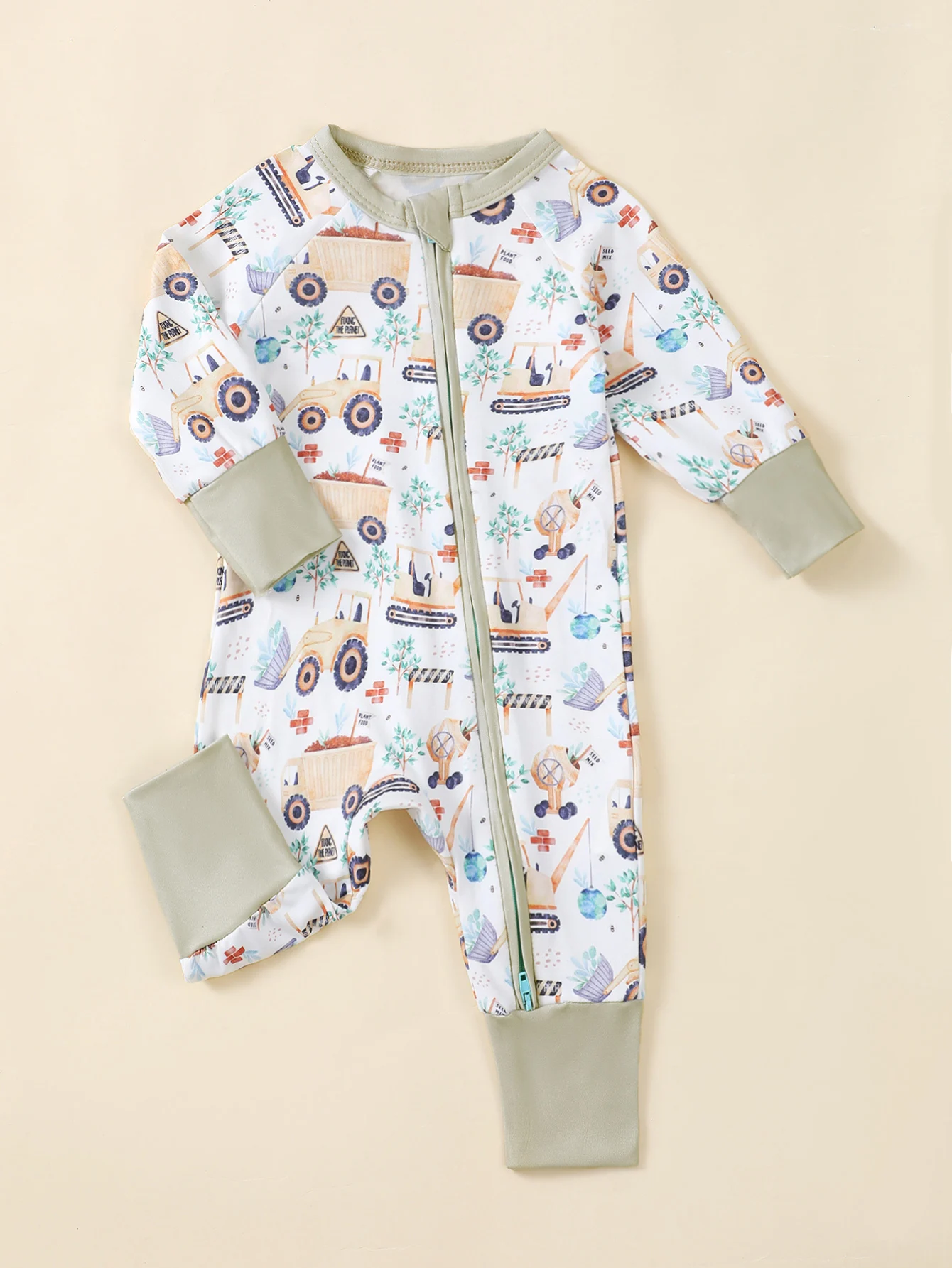 Winter Newborn Infant Baby Boys Romper Bear Print Long Sleeve Button Up Front Rompers Kids Onepiece Soft Fashion Baby Clothing