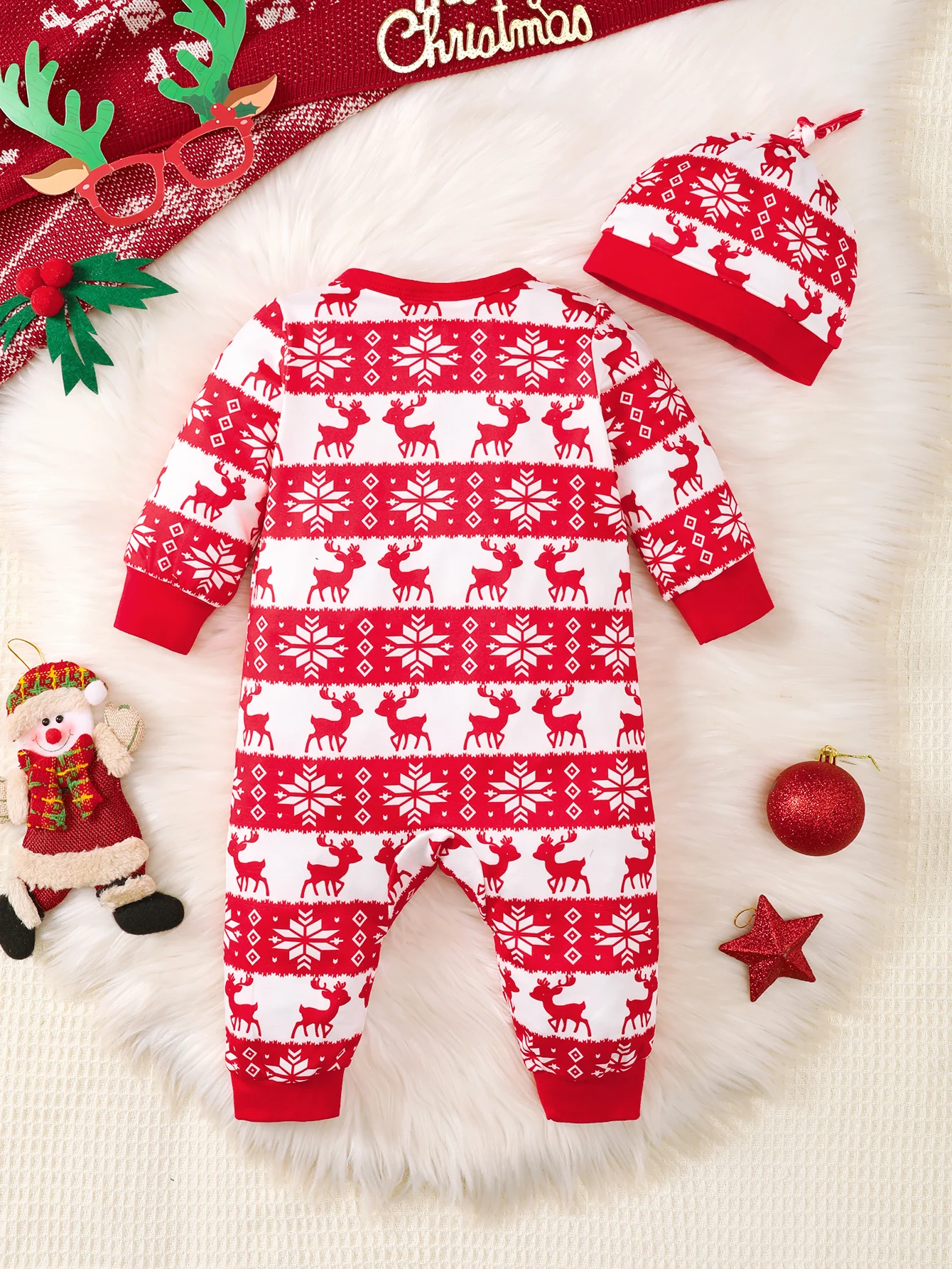 Winter Newborn Infant Baby Boys Romper Bear Print Long Sleeve Button Up Front Rompers Kids Onepiece Soft Fashion Baby Clothing