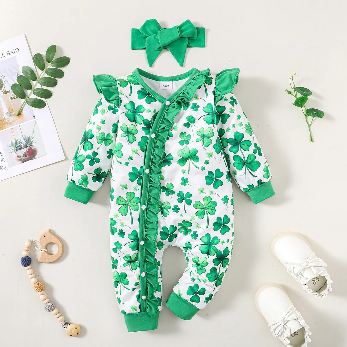 Winter Newborn Infant Baby Boys Romper Bear Print Long Sleeve Button Up Front Rompers Kids Onepiece Soft Fashion Baby Clothing