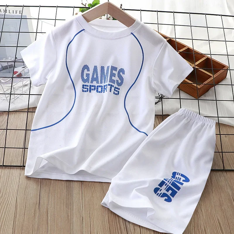 Children's Clothing Sets Letter Printed Short-sleeved Tops + Shorts 2Pcs Sets Kids Boys Clothes Baby Boy Outfit Set Basketball