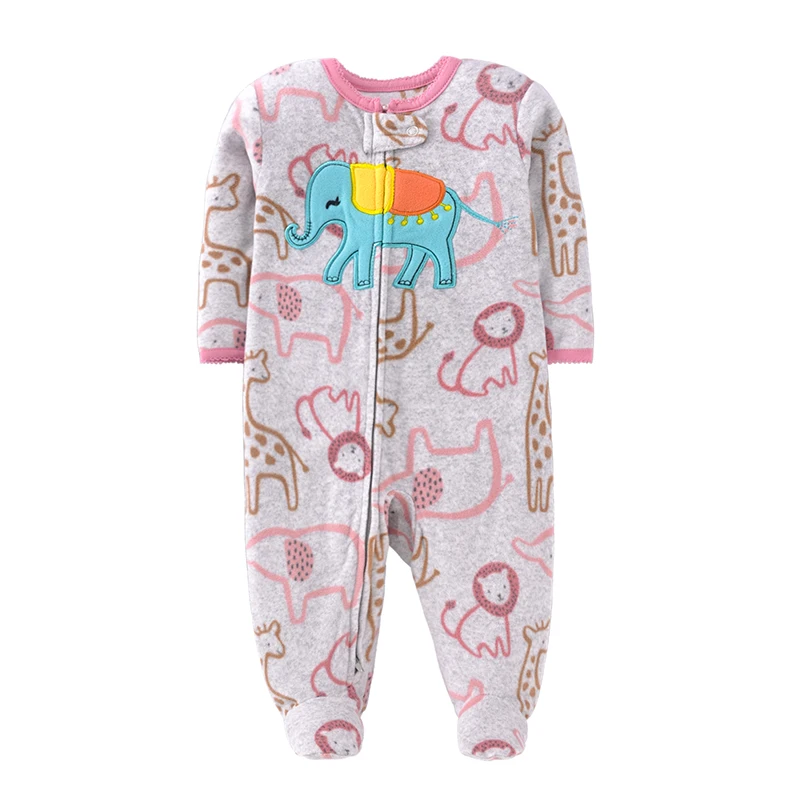 Newborn Baby Boy Girl Rompers Clothes Winter Pajamas Zipper Fleece Fall Infants Outfit Animal Jumpsuit Clothing 0 -12 Months New
