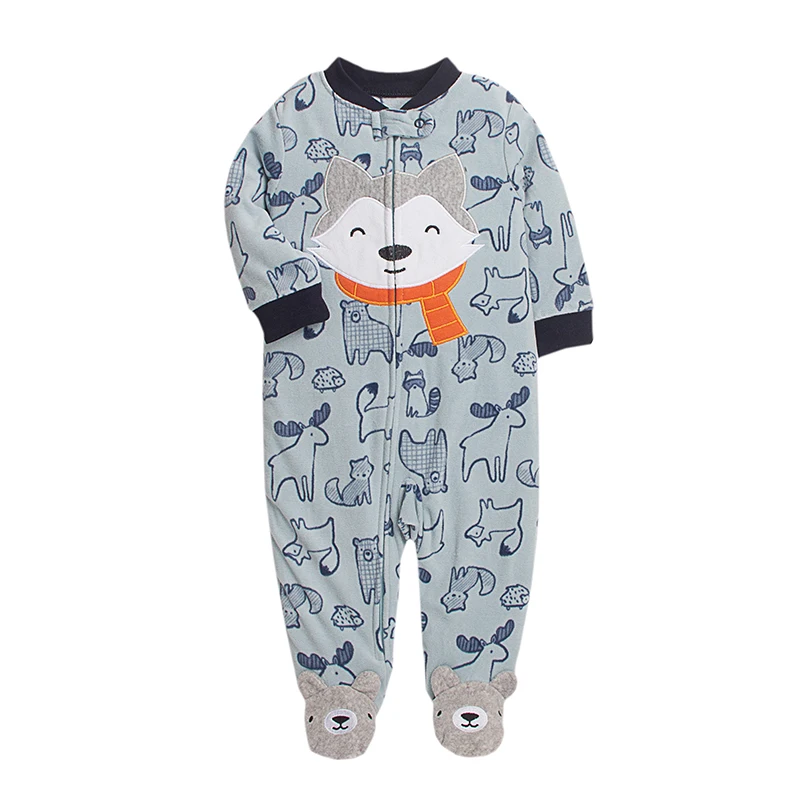 Newborn Baby Boy Girl Rompers Clothes Winter Pajamas Zipper Fleece Fall Infants Outfit Animal Jumpsuit Clothing 0 -12 Months New