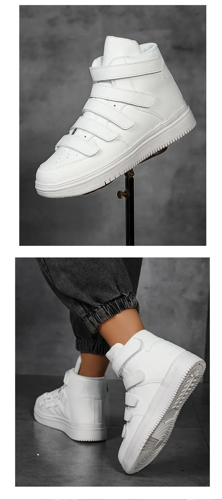 Spring Autumn Men High Top Shoes Fashion Red Men Sneakers Leather Casual Breathable Skateboard Sneakers Men Flat Vulcanized Shoe