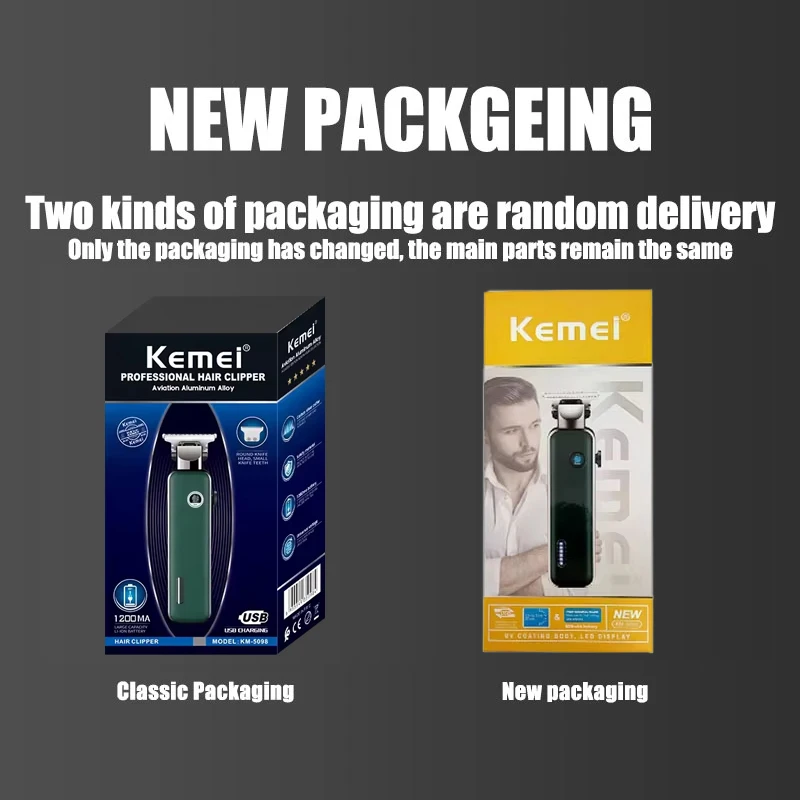 Kemei KM-5098 KM-2027 Professional Hair Clipper And Beard Trimmer New Design USB Rechargeable Shaver For Men Electric Clippers