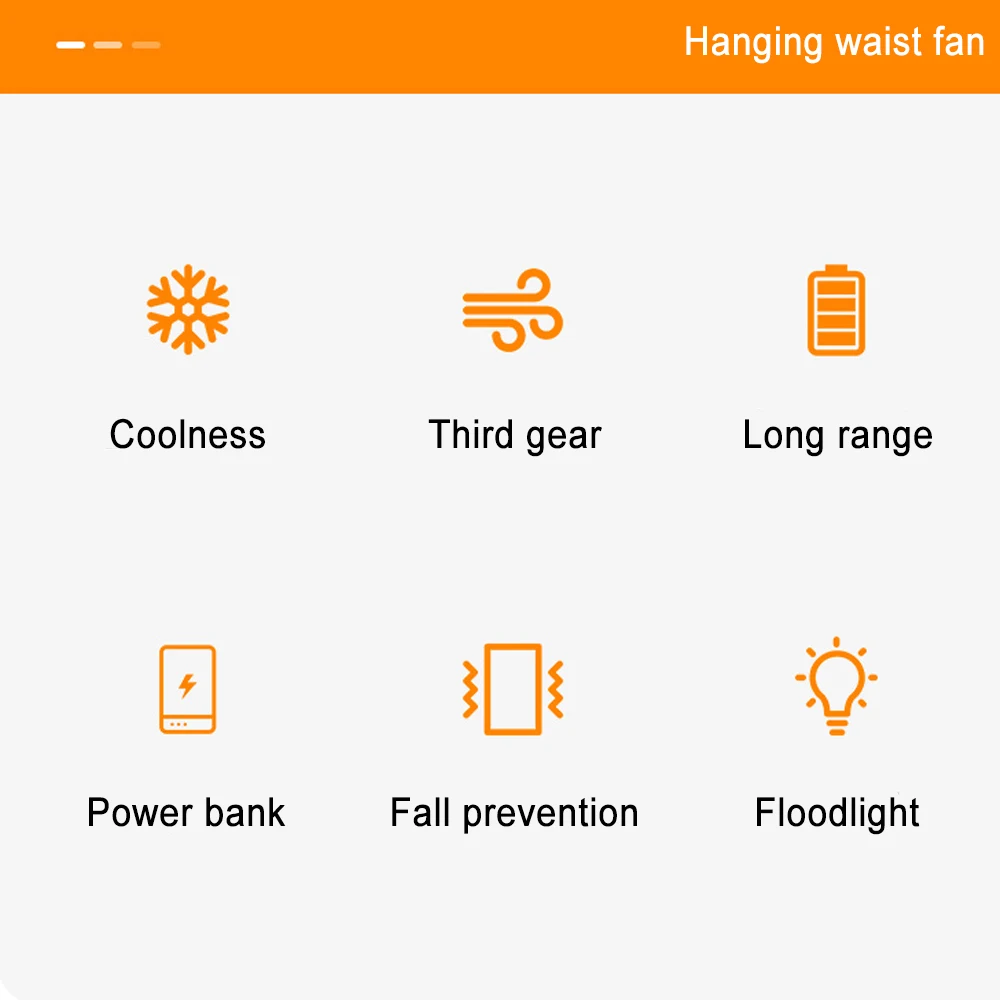 Waist Clip Fan Portable Mini Hanging Neck Fan USB Rechargeable Fan Small Outdoor Camping Waist Fan with Power Bank LED Light