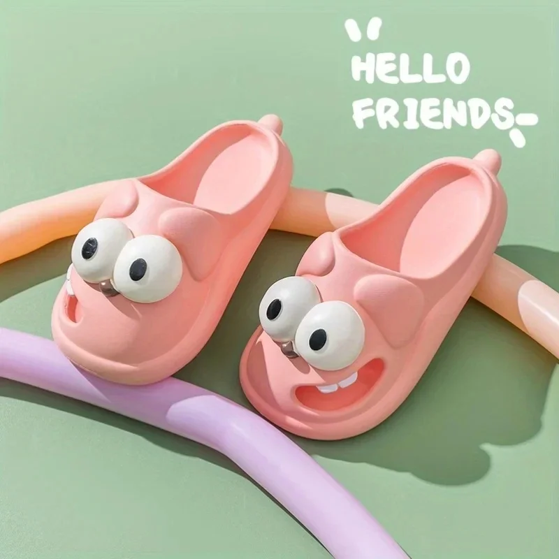 Tongue Kiss Slippers Big Eye Dog Slippers,Cute Funny Big Eye Dog Fun Cartoon Package Head Eva Slippers For Women