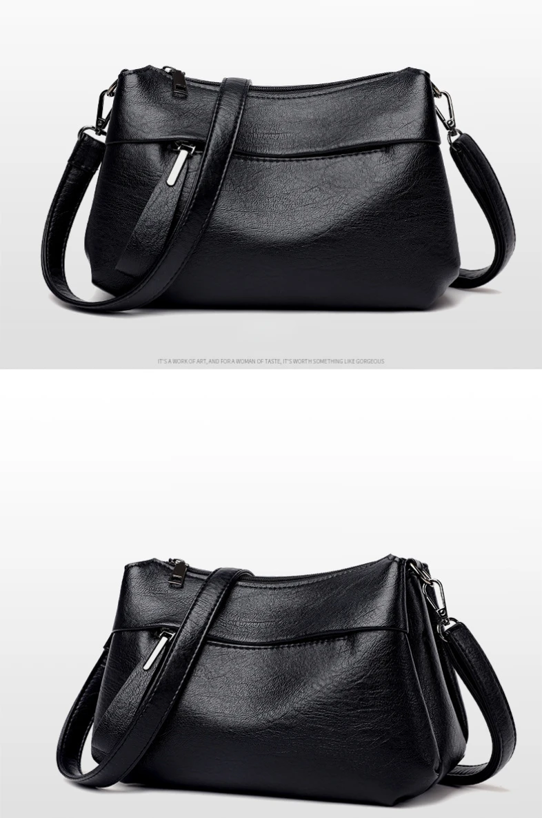 New Women's Shoulder Purse Bag Fashion Atmosphere Crossbody Messenger Bag Women's Large-capacity Mother Handbag Soft Leather Bag