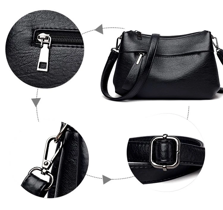 New Women's Shoulder Purse Bag Fashion Atmosphere Crossbody Messenger Bag Women's Large-capacity Mother Handbag Soft Leather Bag