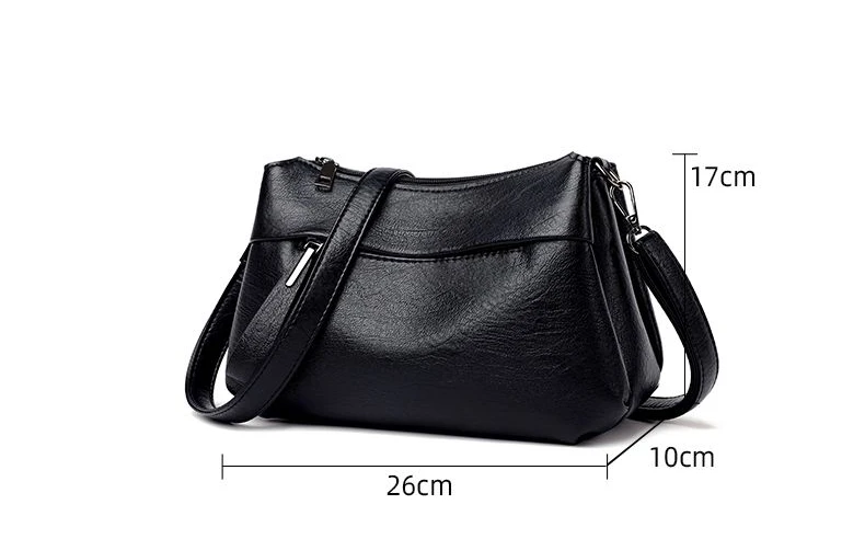 New Women's Shoulder Purse Bag Fashion Atmosphere Crossbody Messenger Bag Women's Large-capacity Mother Handbag Soft Leather Bag