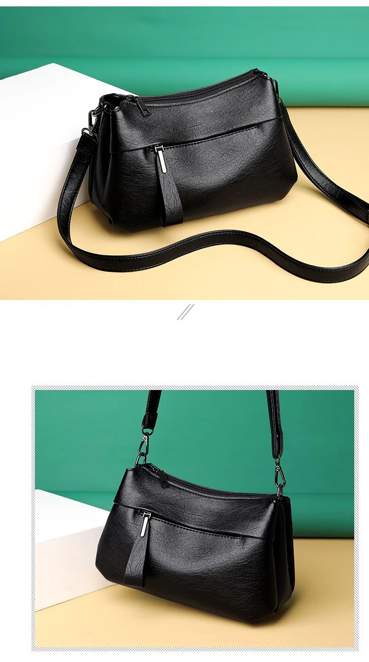New Women's Shoulder Purse Bag Fashion Atmosphere Crossbody Messenger Bag Women's Large-capacity Mother Handbag Soft Leather Bag