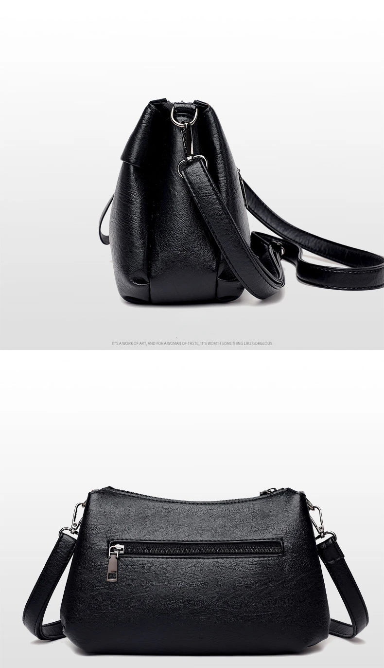 New Women's Shoulder Purse Bag Fashion Atmosphere Crossbody Messenger Bag Women's Large-capacity Mother Handbag Soft Leather Bag