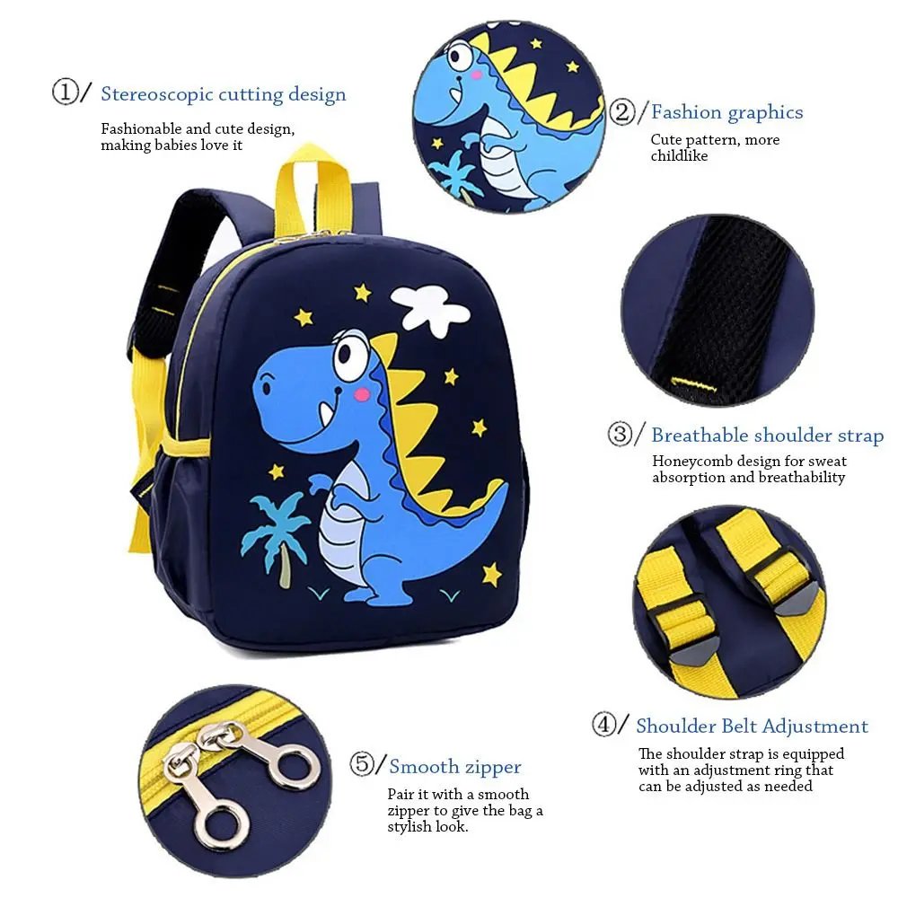 Children Dinosaur Bag Shoulders Bag Kindergarten Backpack Cartoon Cute Little Animal Little Dinosaur Backpack Handbags