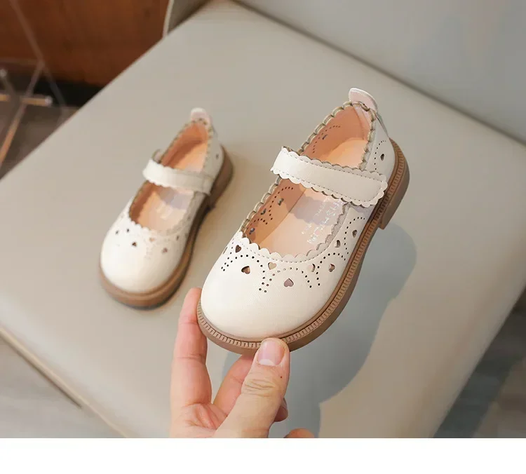 Girls' Small Fashionable Pu Leather Shoes Spring Summer New Baby Girl Soft Soled Princess School Student Loafer
