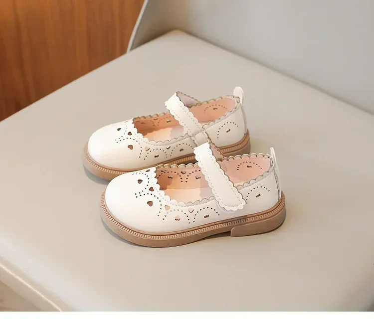 Girls' Small Fashionable Pu Leather Shoes Spring Summer New Baby Girl Soft Soled Princess School Student Loafer