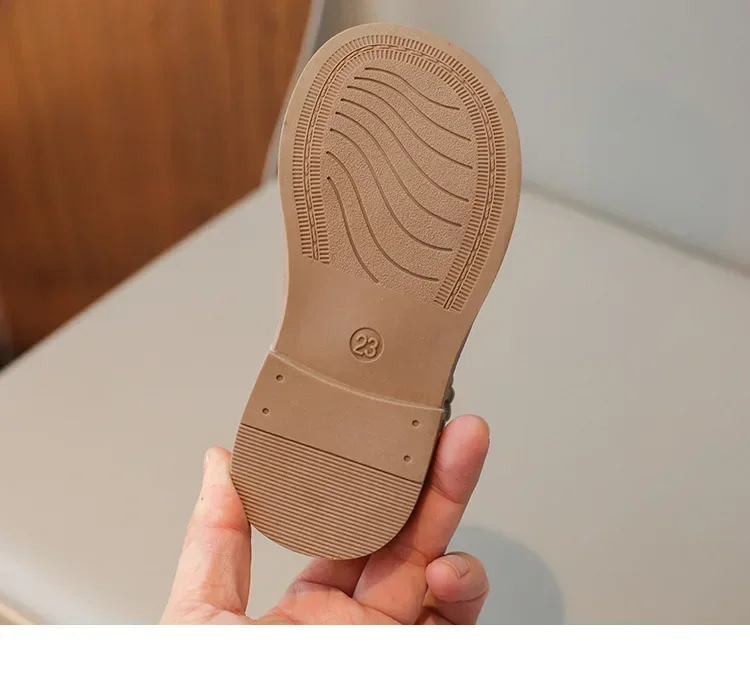 Girls' Small Fashionable Pu Leather Shoes Spring Summer New Baby Girl Soft Soled Princess School Student Loafer