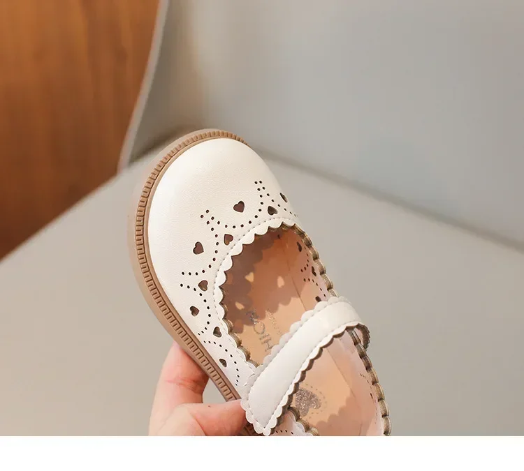 Girls' Small Fashionable Pu Leather Shoes Spring Summer New Baby Girl Soft Soled Princess School Student Loafer