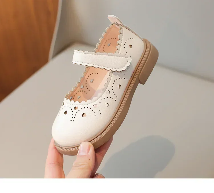 Girls' Small Fashionable Pu Leather Shoes Spring Summer New Baby Girl Soft Soled Princess School Student Loafer