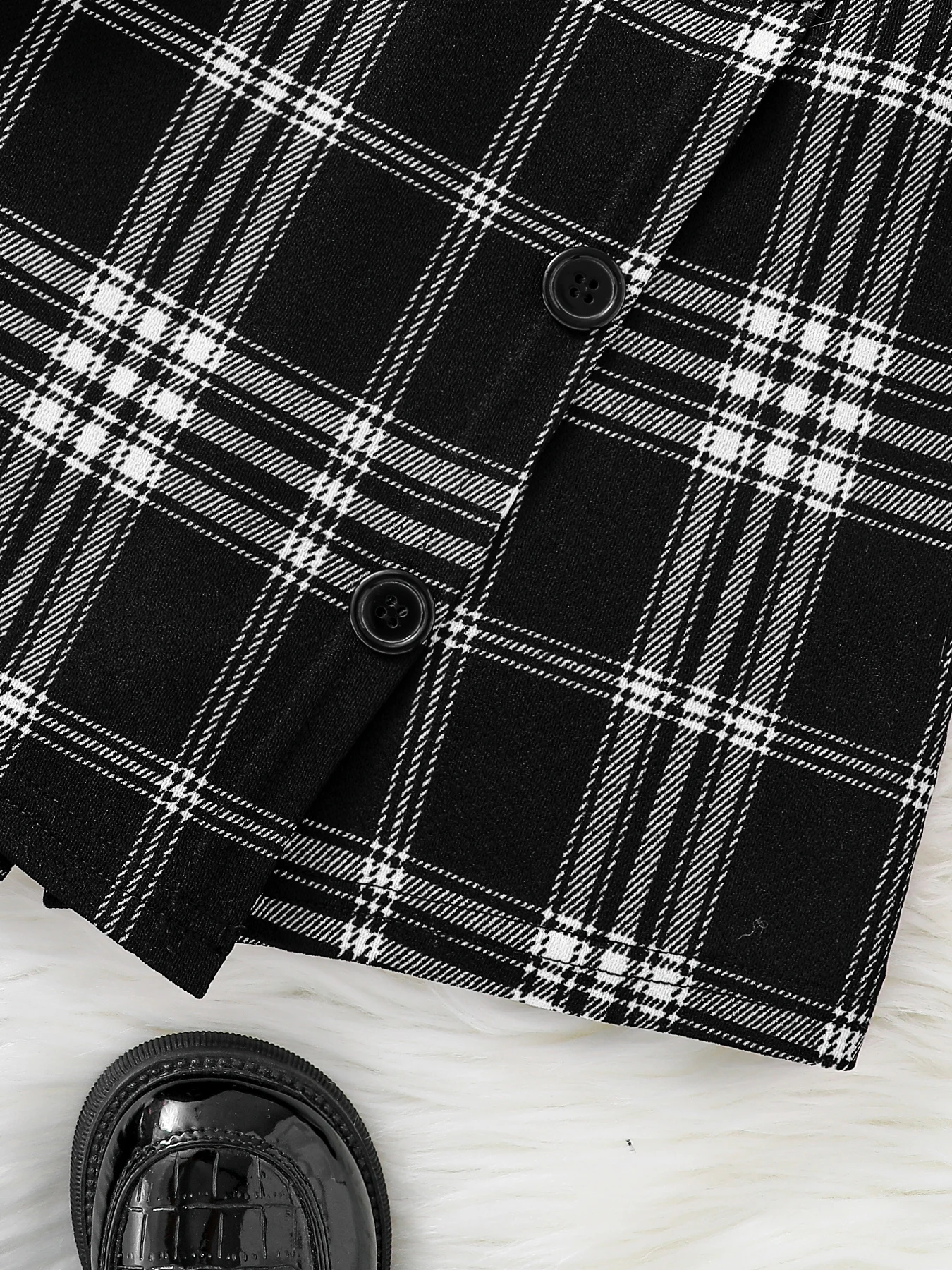 Girls spring new children's fashion casual clothing knitted crew-neck long-sleeved top + asymmetrical plaid skirt 2-piece set