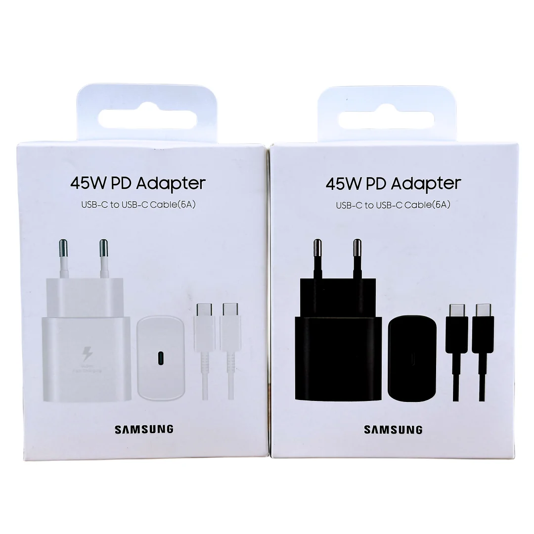 Original Samsung Charger 45W Super Fast Charge Type C Adapter For Galaxy S23 S24 Ultra S20 S22 S21+Z Fold 5 4 3 Flip 5 4 3 Phone