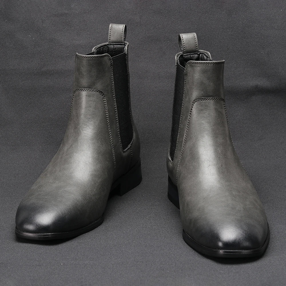 40~46 Chelsea Boots Men 2024 Brand Comfortable Fashion Leather Men Boots #KD431