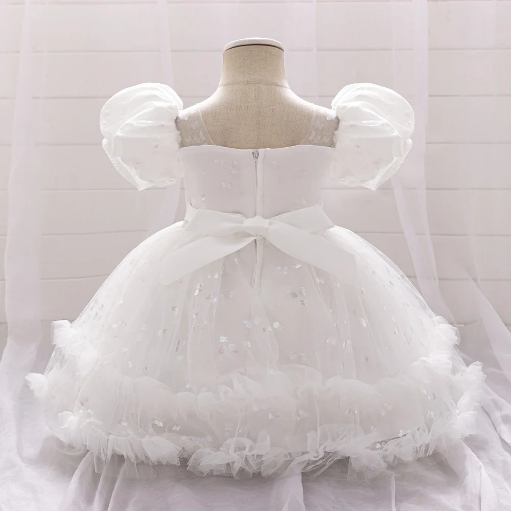 Baby Girl 1st Birthday Party Baptism Dresses Flower Girls Wedding Bridesmaid Layered Dress Toddler Kids Fluffy Summer Casual Wea