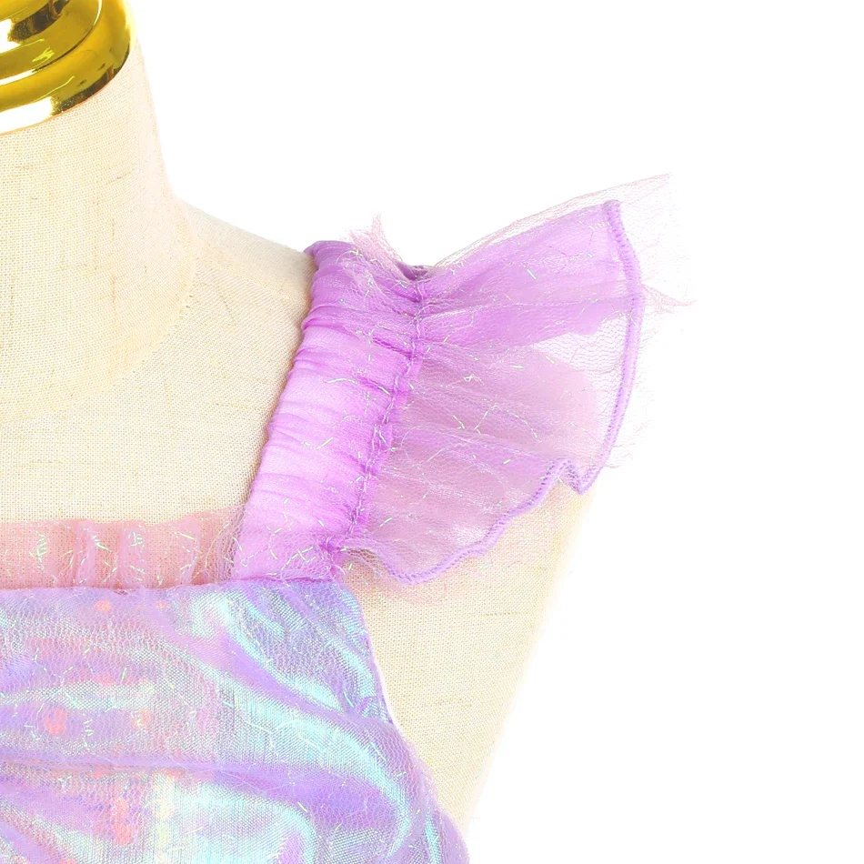 Mermaid Dress for Girl Charm Princess Cosplay Sequin Bling Costume for Kids Girl Fish Beauty Birthday Party Halloween Clothing