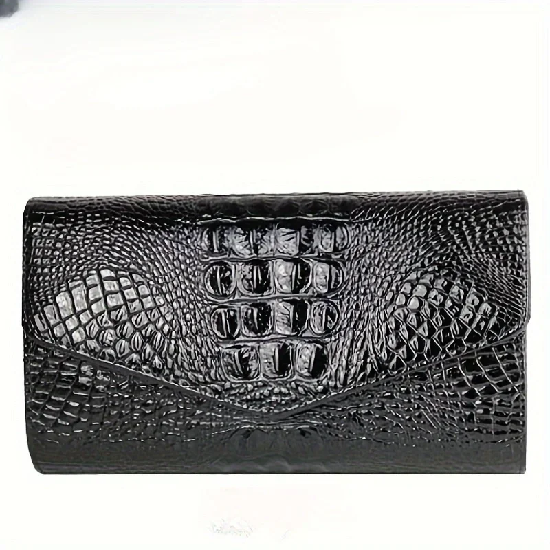Women's stylish clutch bag Large capacity crocodile print crossbody shoulder bag
