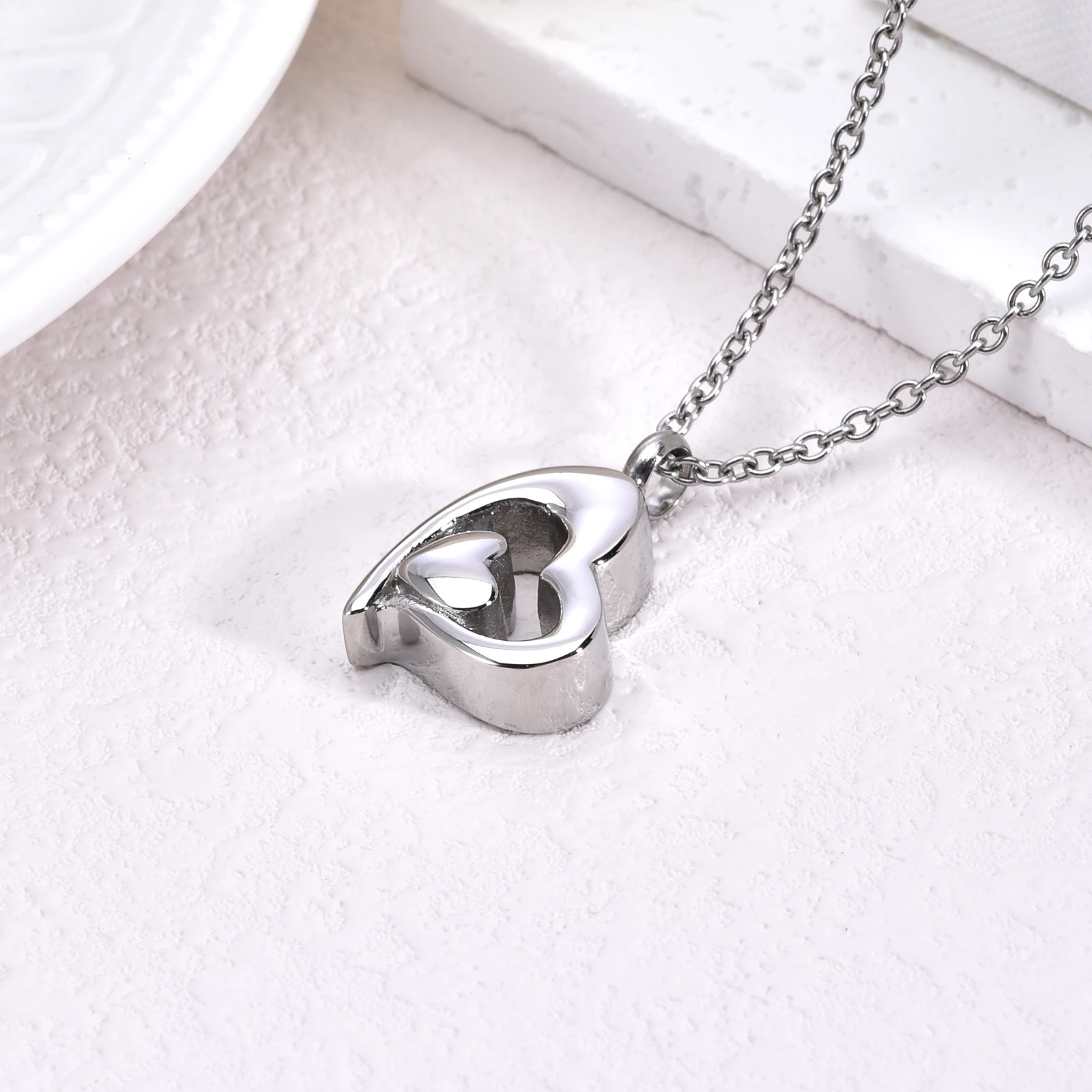 Cremation Jewelry for Ashes for Human Keepsake Stainless Steel Memorial Pendant Cremation Urn Necklace for Human Ashes