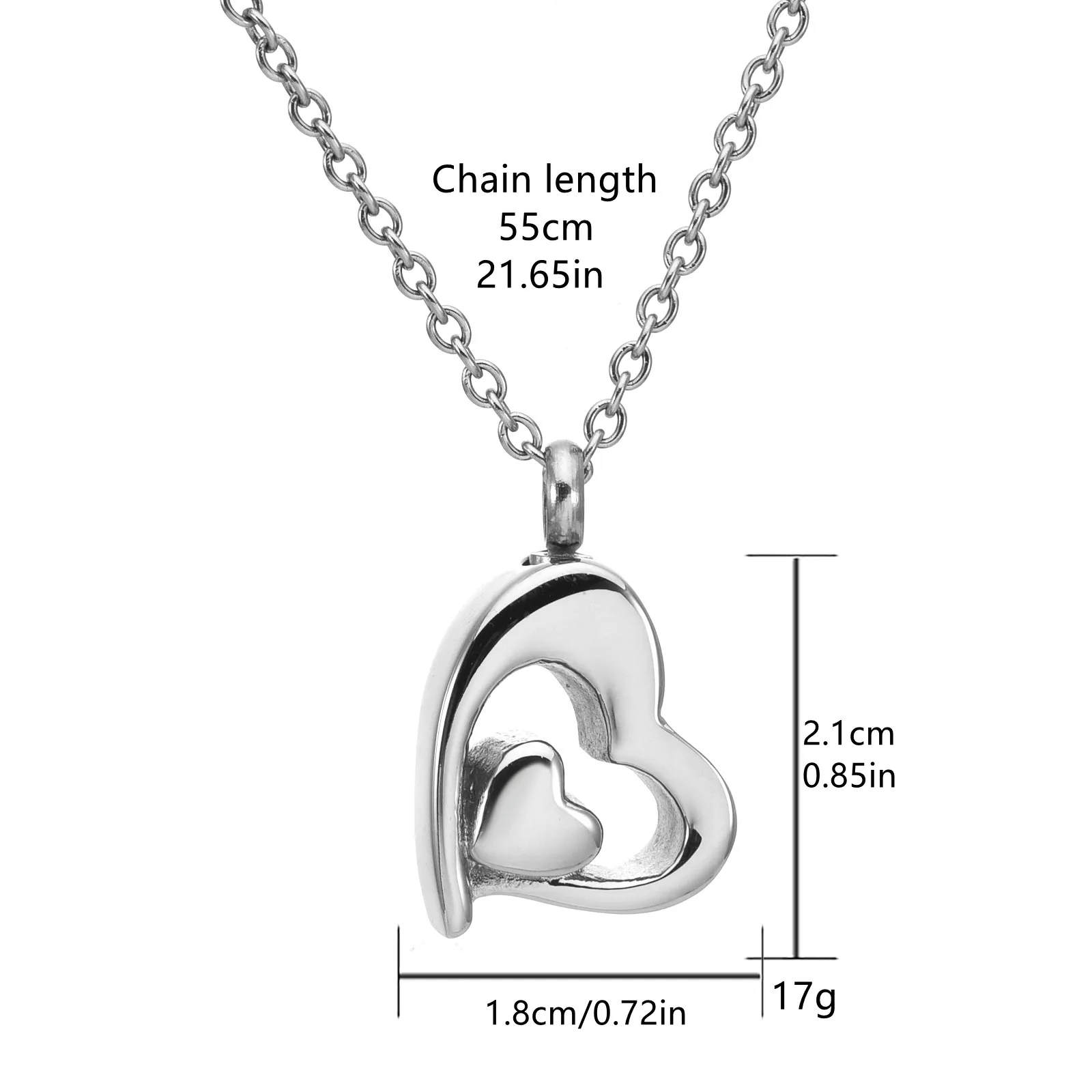 Cremation Jewelry for Ashes for Human Keepsake Stainless Steel Memorial Pendant Cremation Urn Necklace for Human Ashes