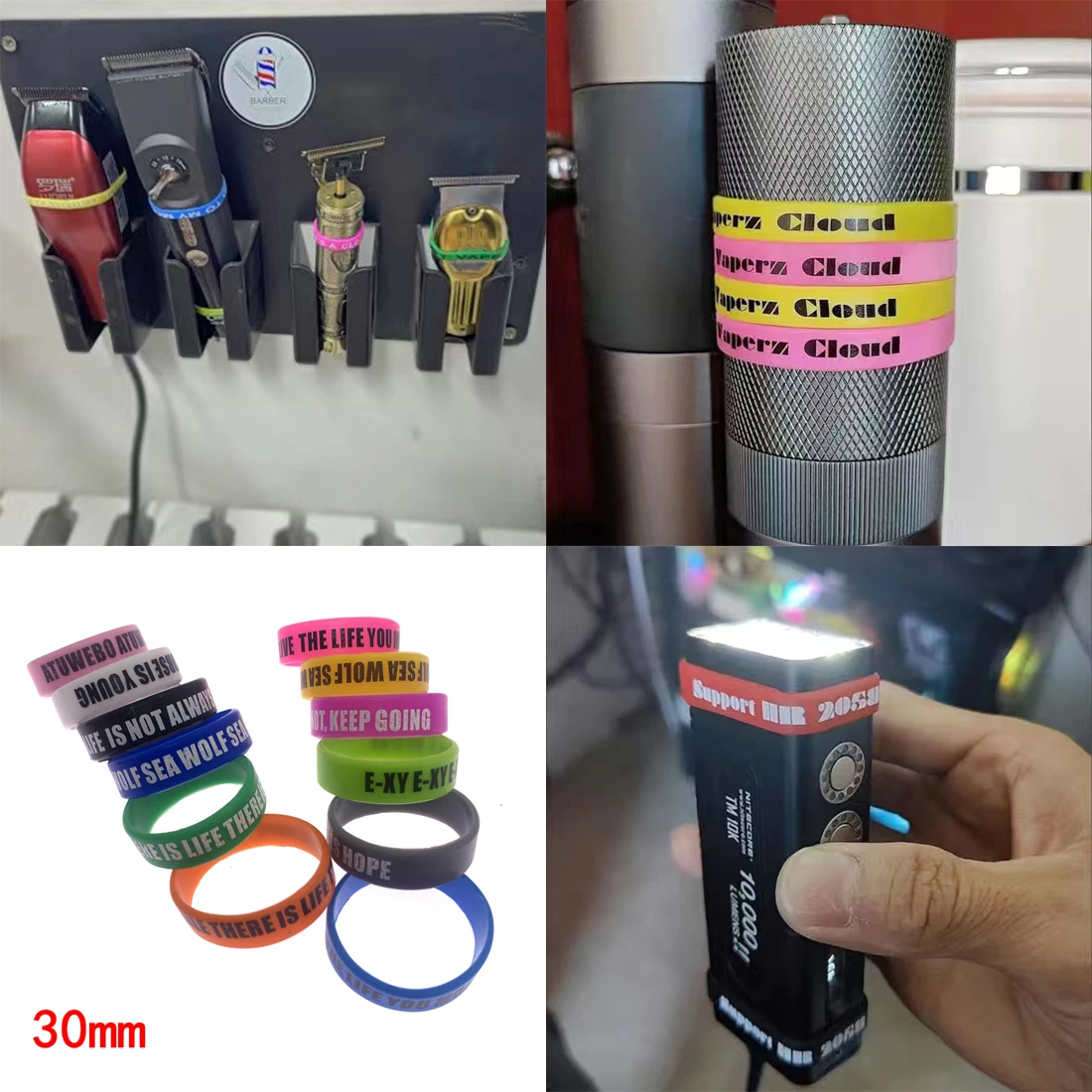 Anti Slide Design Barber Trimmer Grips Trimmer Grip Barber Hair Clipper Grip Rubber Hairdressing Decorative Rings