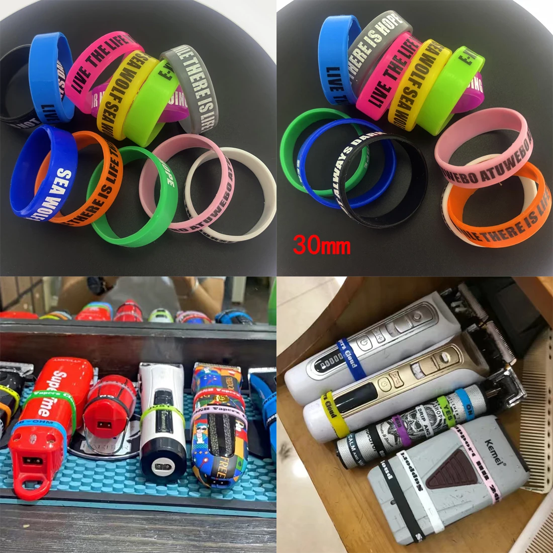 Anti Slide Design Barber Trimmer Grips Trimmer Grip Barber Hair Clipper Grip Rubber Hairdressing Decorative Rings