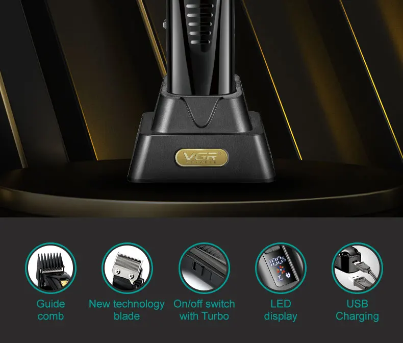 VGR Long Life Hair Trimmer Powerful Power Hair Trimmer Set for Men with Base series hair trimmer