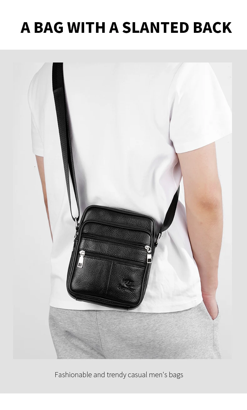 Men's Shoulder Bag Business Casual Vintage Messenger Bag High Quality Leather Men's Travel Shoulder Bag