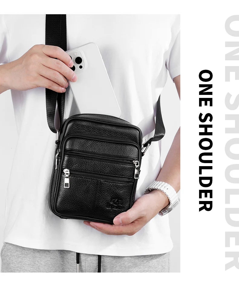 Men's Shoulder Bag Business Casual Vintage Messenger Bag High Quality Leather Men's Travel Shoulder Bag