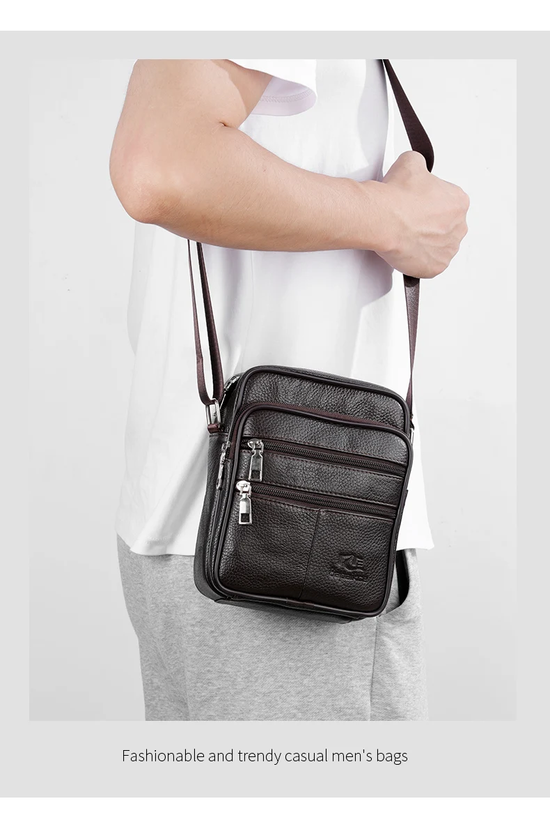 Men's Shoulder Bag Business Casual Vintage Messenger Bag High Quality Leather Men's Travel Shoulder Bag