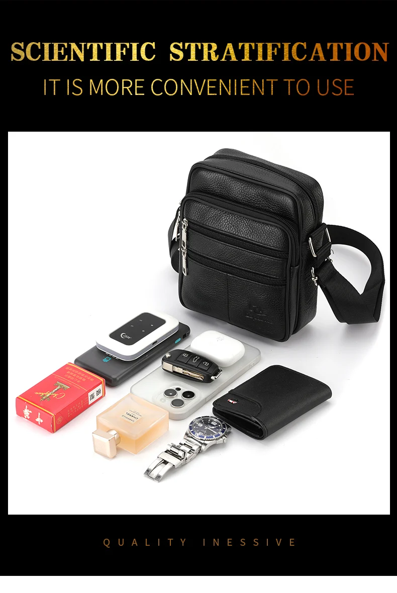 Men's Shoulder Bag Business Casual Vintage Messenger Bag High Quality Leather Men's Travel Shoulder Bag