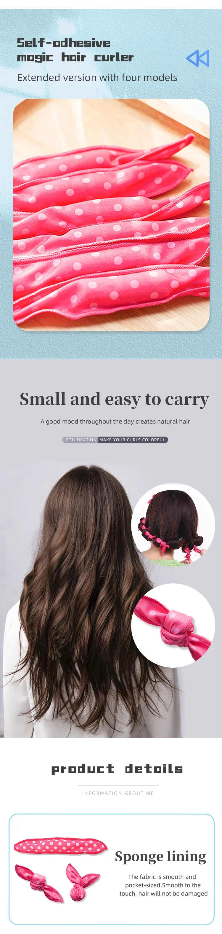 20pcs/lot Foam Rollers Hair Curlers Heatless Soft Pillow Hair Rollers Set Flexible Foam Sponge Hair Care DIY Hair Styling Tools
