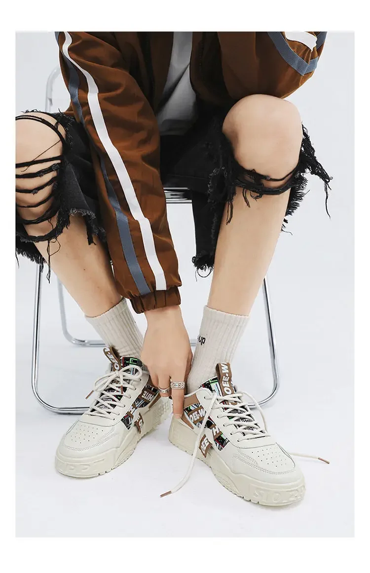 Casual Fashion Leather Sneakers New Skateboard Mens Shoes Outdoor Running Sports shoes Hiking Tennis Platform Luxury footwear