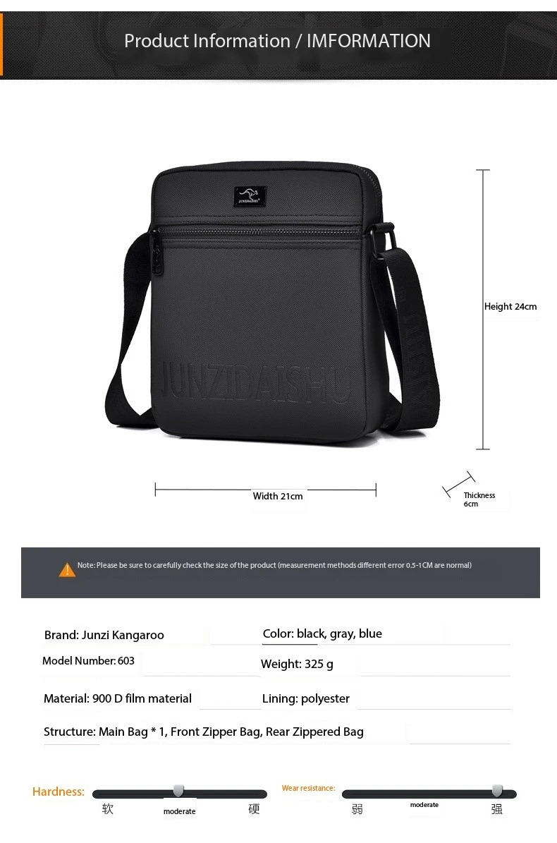 Luxury Brand Simple Men Business Messenger Bag For Man Oxford Casual Small Shoulder Bag Male Blue Waterproof Nylon Crossbody Bag