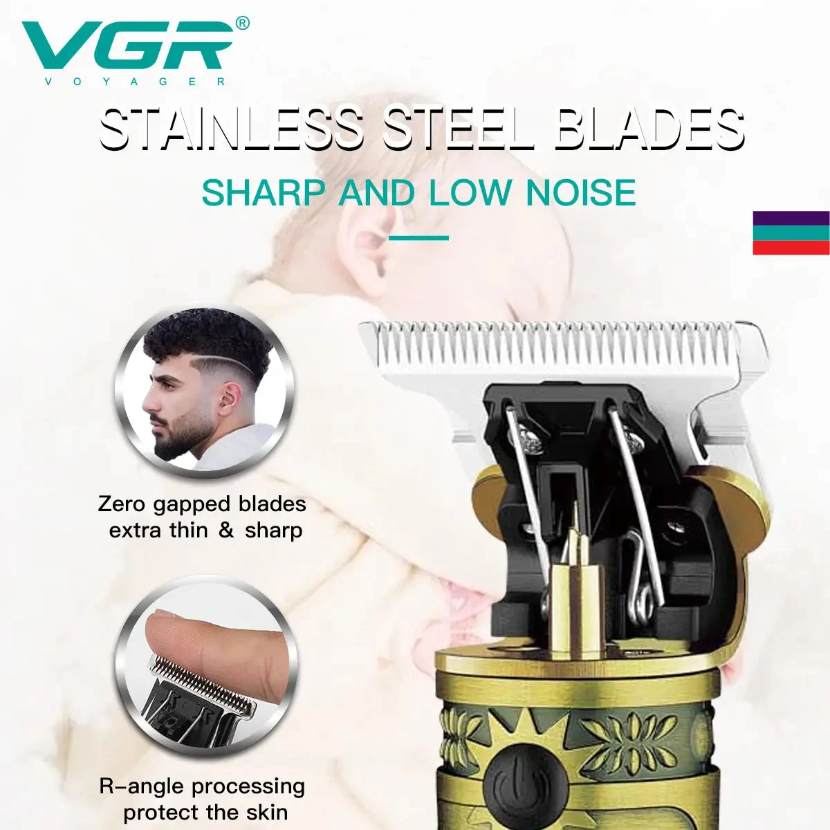 VGR 228 T-blade barber machines professional beard trimmer cordless hair clipper electric hair trimmer for men
