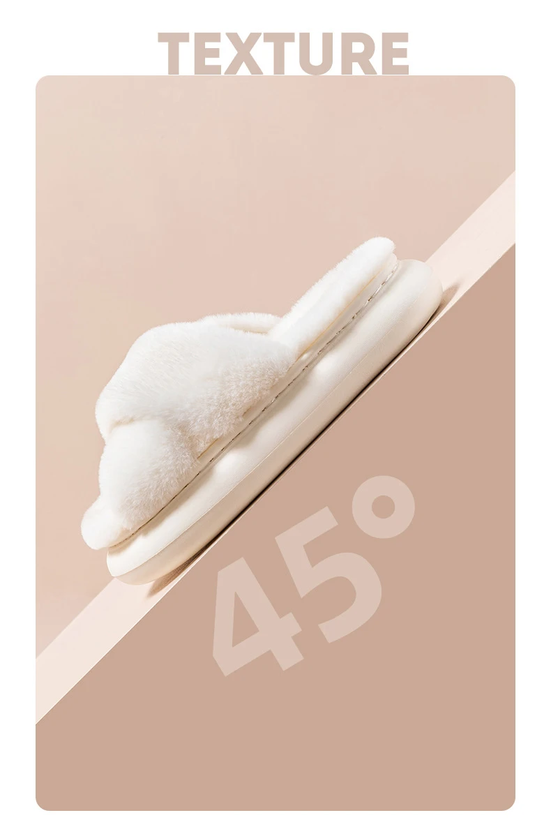 Fluffy Slippers Women House Flats Fashion Designer Winter Shoes Ladies Indoor Casual Plush Platform Footwear Elegant Large Size