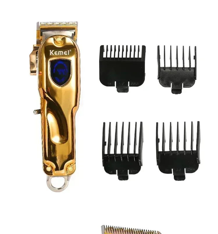 Kemei Hair Clipper KM-TX1 KM-2010 KM-1949 Professional Metal Body Electric Trimmers Rechargeable Men's Shaver Gold and Sliver