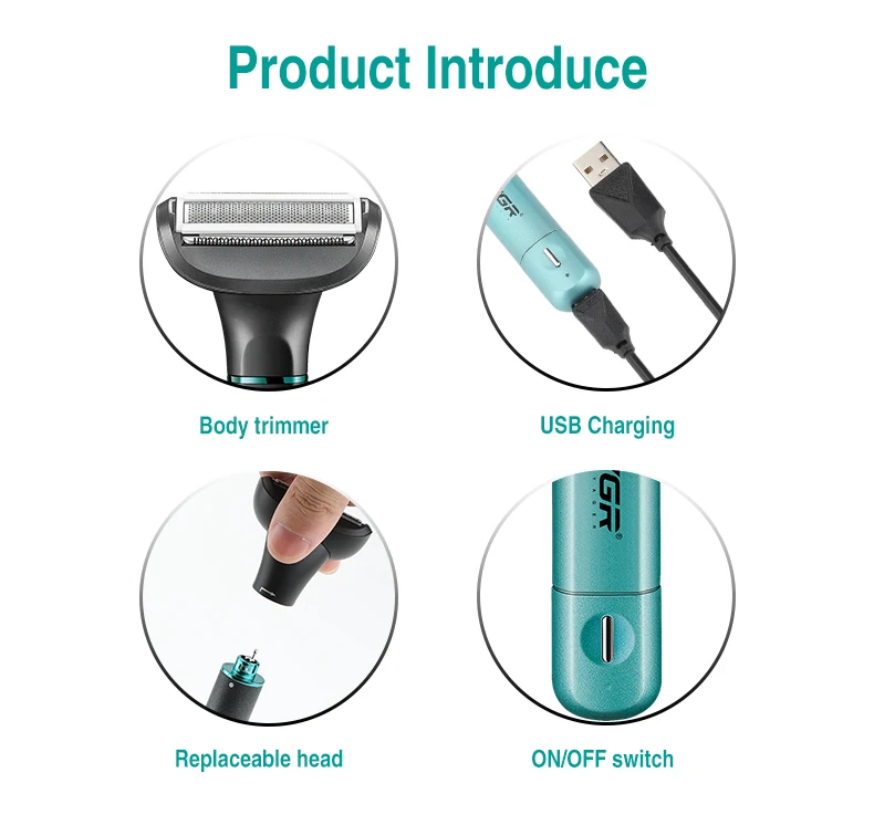 VGR 625 3in-1 Men's Personal Hair Trimming Set Rechargeable Professional Foil Shaver Portable Nose Hair Ear Hair Eyebrow Trimmer