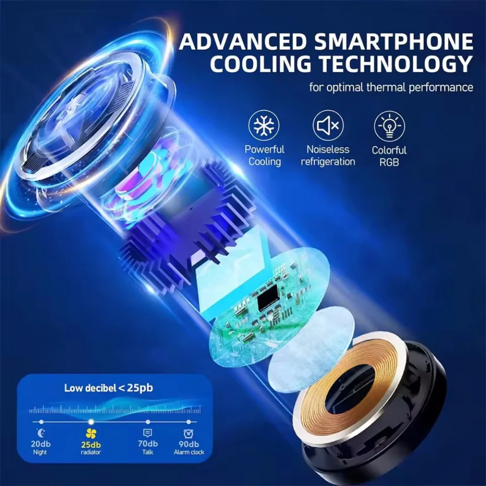 SL17 Magnetic Phone Cooler Portable Phone Semiconductor Radiator RGB Fast Cooling Phone Cooler With LED Temperature Display