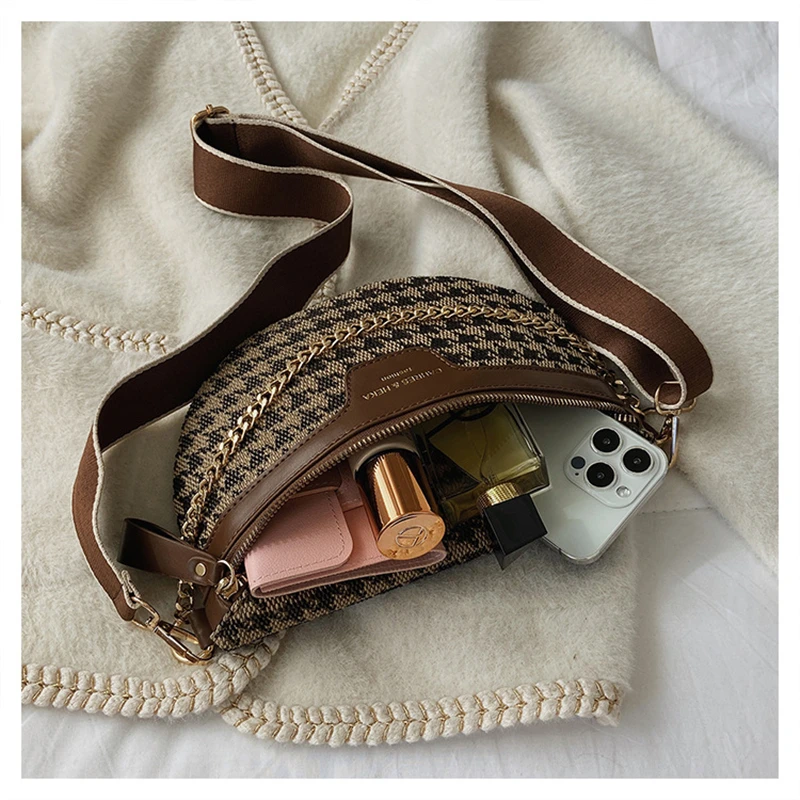 New Fashion Leopard Women Waist Bag Female Phone Purses Ladies Chest Wide Strap Crossbody Shoulder Bags Small Chain Fanny Packs