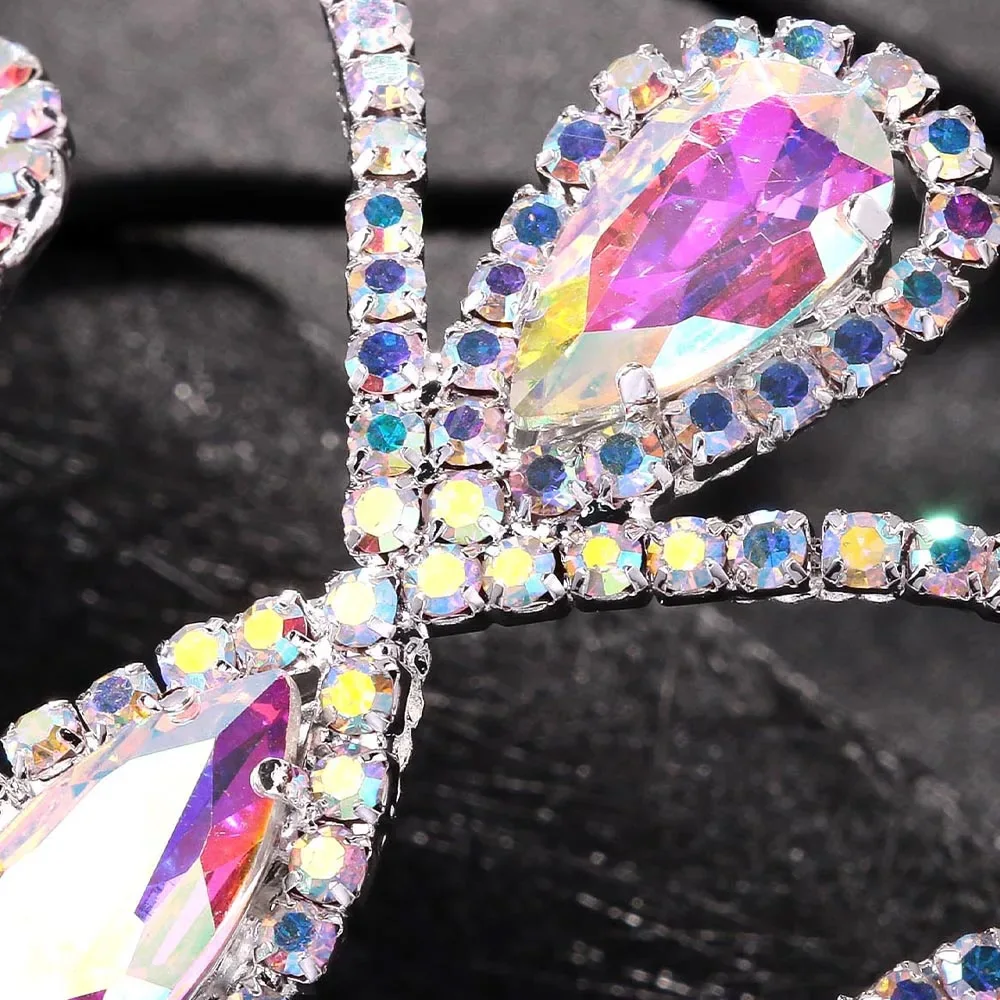 Gorgeous Belly Dance Headpiece Headband Bridal Hair Accessories Hollow Colourful Rhinestone Head Chain for Women Ballroom