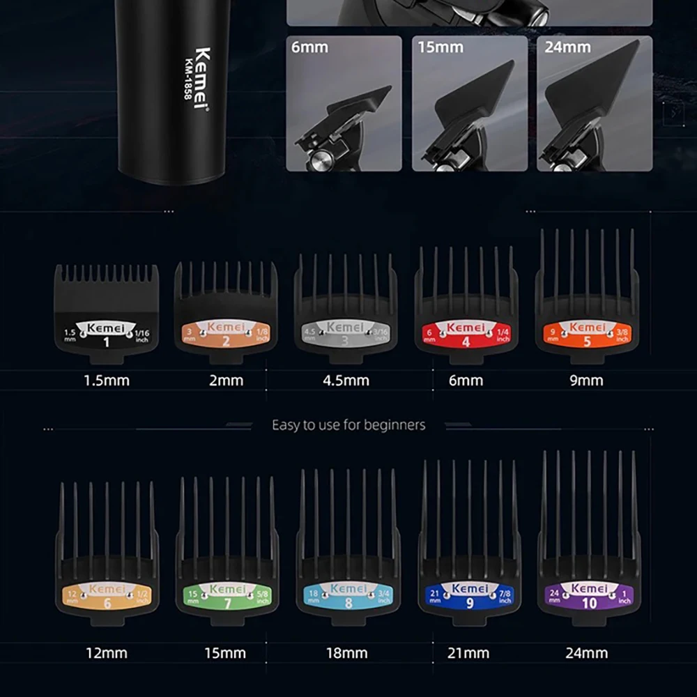 10pcs Barber Hair Clipper Limit Comb Guide Limit Comb Salon Cutting Guide Fits Kemei Wmark VGR Wahl Andis Babyliss Hair Trimmer